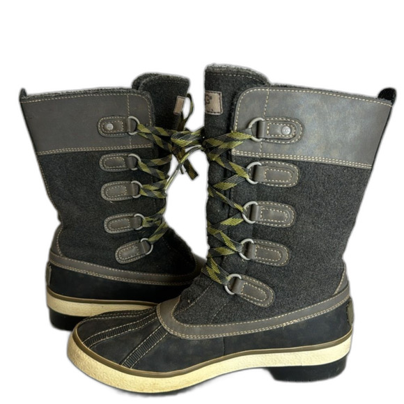 Ugg Baroness grey winter duck boot snow rainboots womens size 7 - Picture 8 of 10